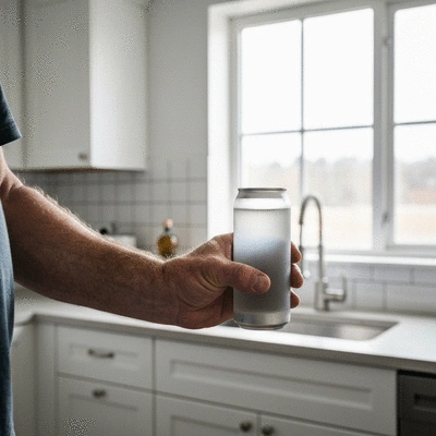 Person drinking an electrolyte-rich beverage during a fast