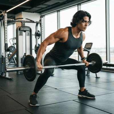 Person lifting weights in a gym, representing resistance training