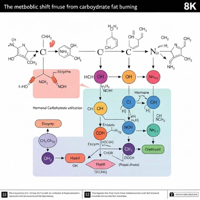 Scientific visualization of metabolic switch from carbs to fat burning