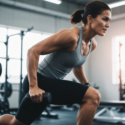 Person with visible energy and focus during a workout, representing enhanced performance