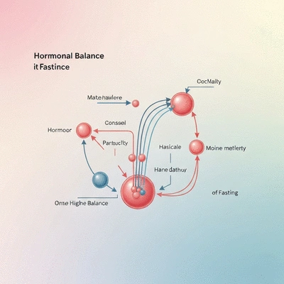 Diagram showing hormonal balance and interaction with fasting, clean image