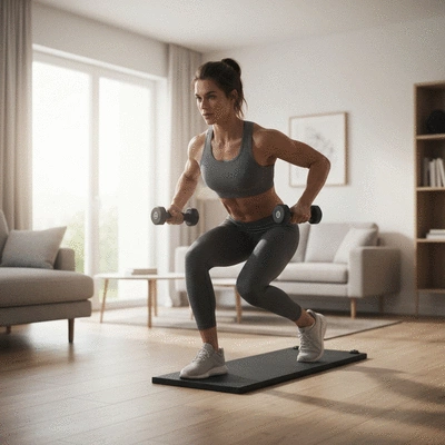 Person exercising with weights, representing physical activity and health