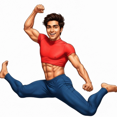 Conceptual image of a person with visible energy and vitality, symbolizing improved energy levels from fasting