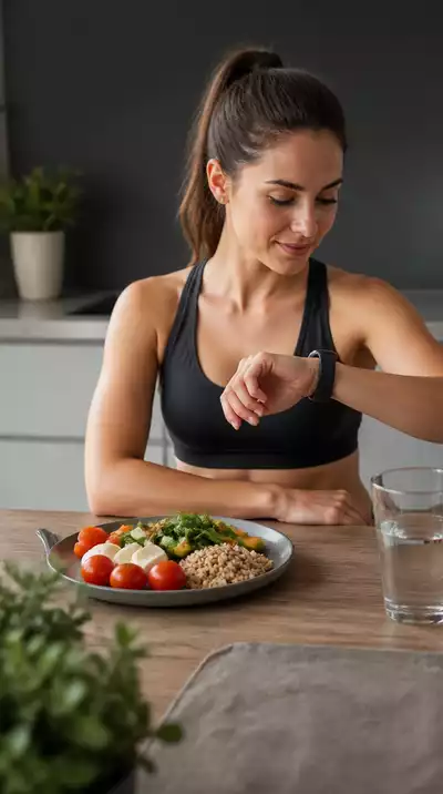 Person looking at a clock, symbolizing time-restricted eating