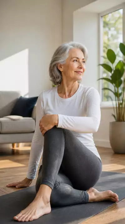 Older adult exercising and looking healthy