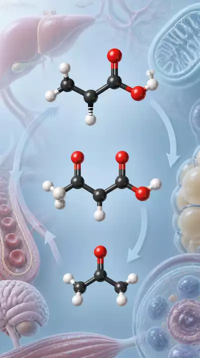 Scientific illustration of ketone bodies and their molecular structure